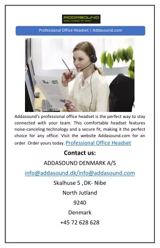 Professional Office Headset | Addasound.com