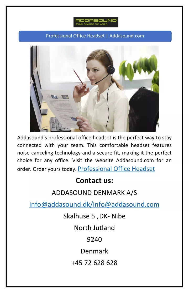 professional office headset addasound com