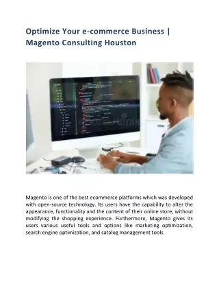 optimize your e commerce business magento
