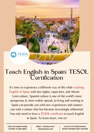 teach english in spain tesol certification