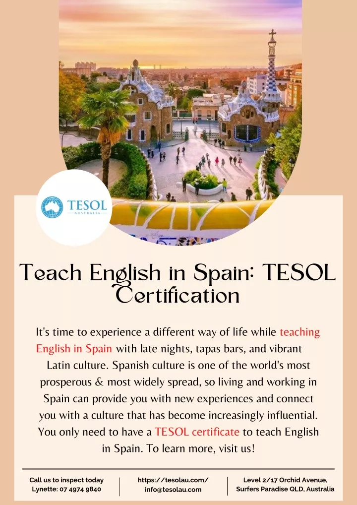 teach english in spain tesol certification