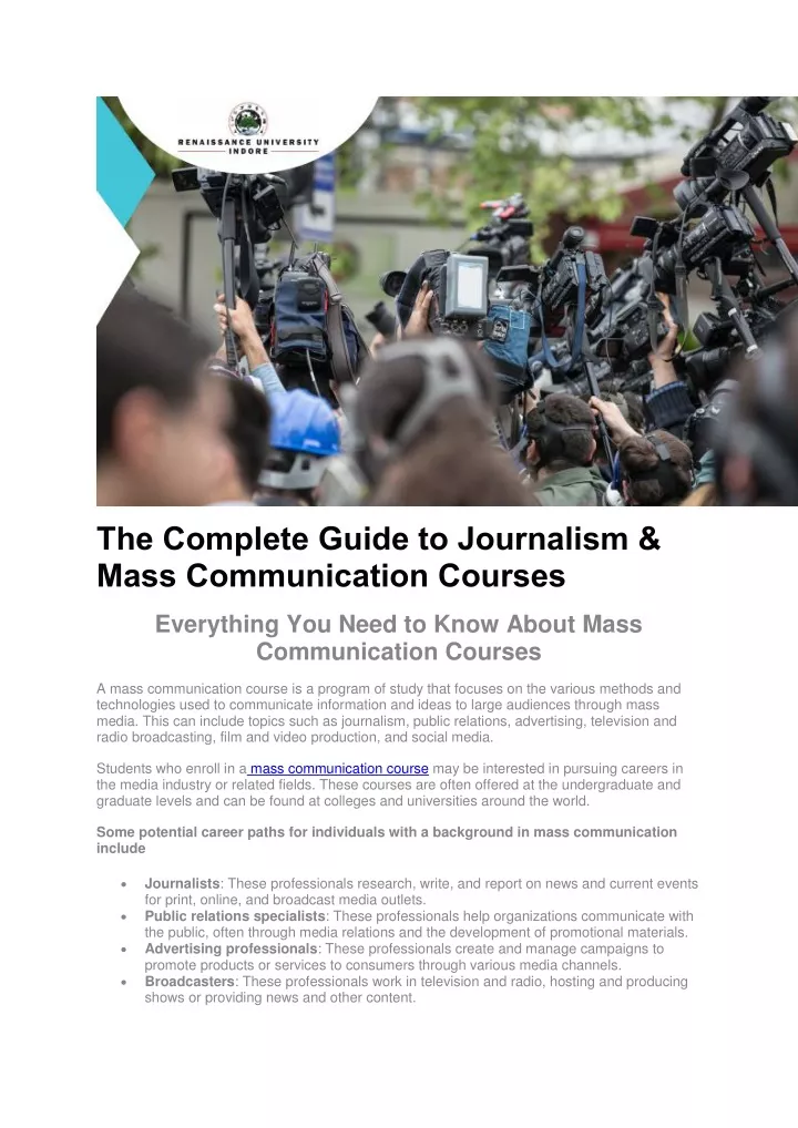 the complete guide to journalism mass