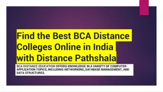 Find the Best BCA Distance Colleges Online in India with Distance Pathshala