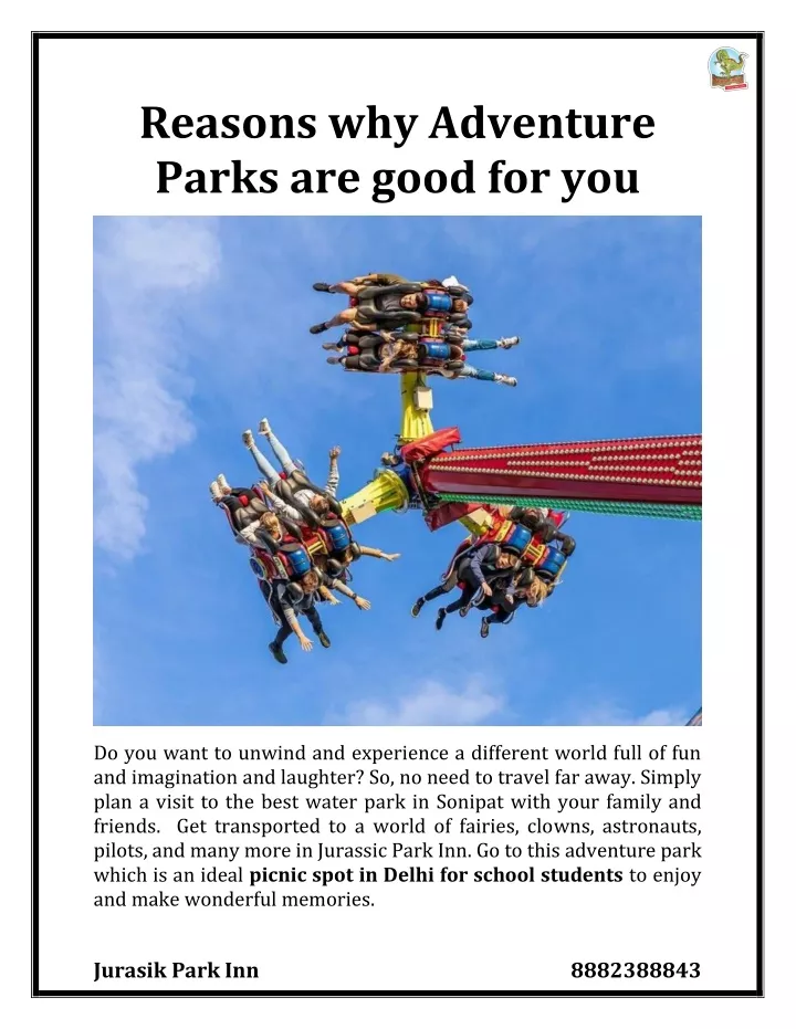 reasons why adventure parks are good for you