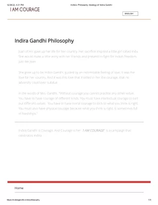 Indira’s Philosophy, Ideology of Indira Gandhi