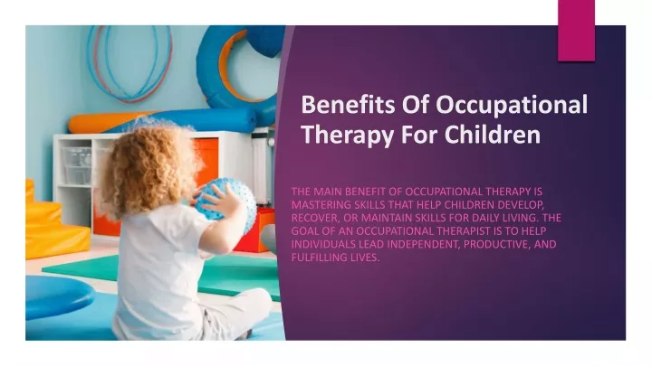 benefits of occupational therapy for children