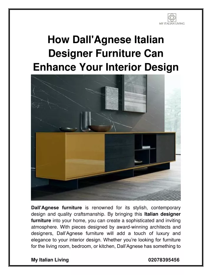 how dall agnese italian designer furniture