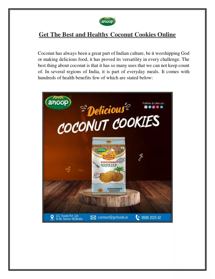 get the best and healthy coconut cookies online