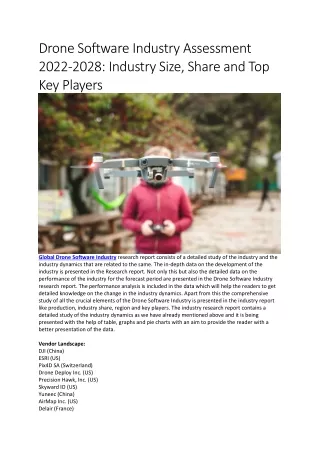 drone software industry assessment 2022 2028