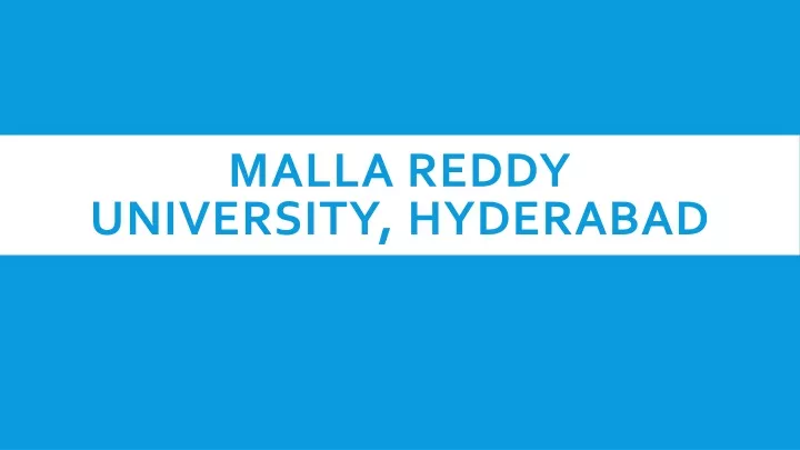 malla reddy university hyderabad
