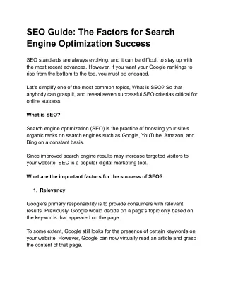 SEO Guide_ The Factors for Search Engine Optimization Success