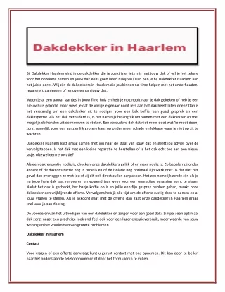 bij dakdekker haarlem vind je de dakdekker