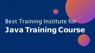 Best Training Institute for Java Training Course