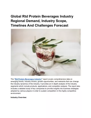 global rtd protein beverages industry regional