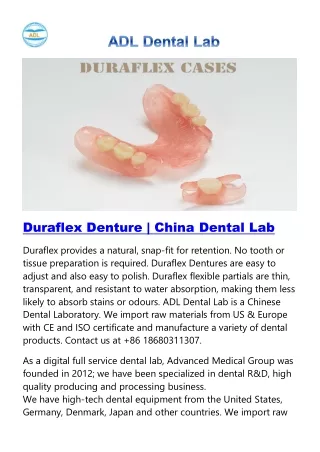Duraflex Denture - China Dental Lab