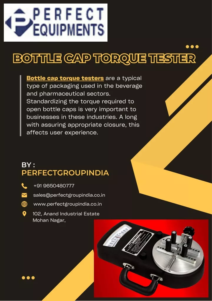 bottle cap torque tester