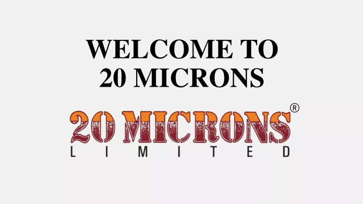 welcome to 20 microns