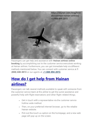 How do I contact Hainan airlines?