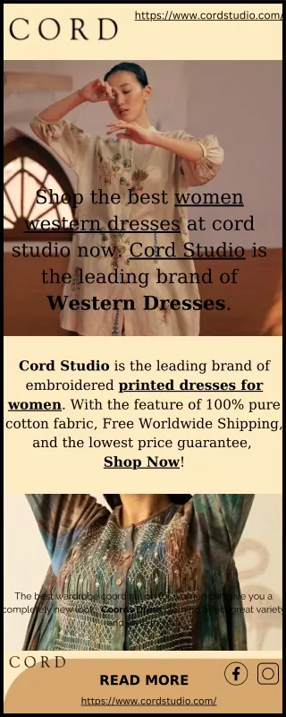Buy embroided printed dress for women now | Cord Studio