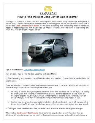Used luxury car dealers
