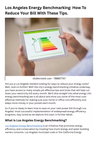 Los Angeles Energy Benchmarking How To Reduce Your Bill With These Tips.