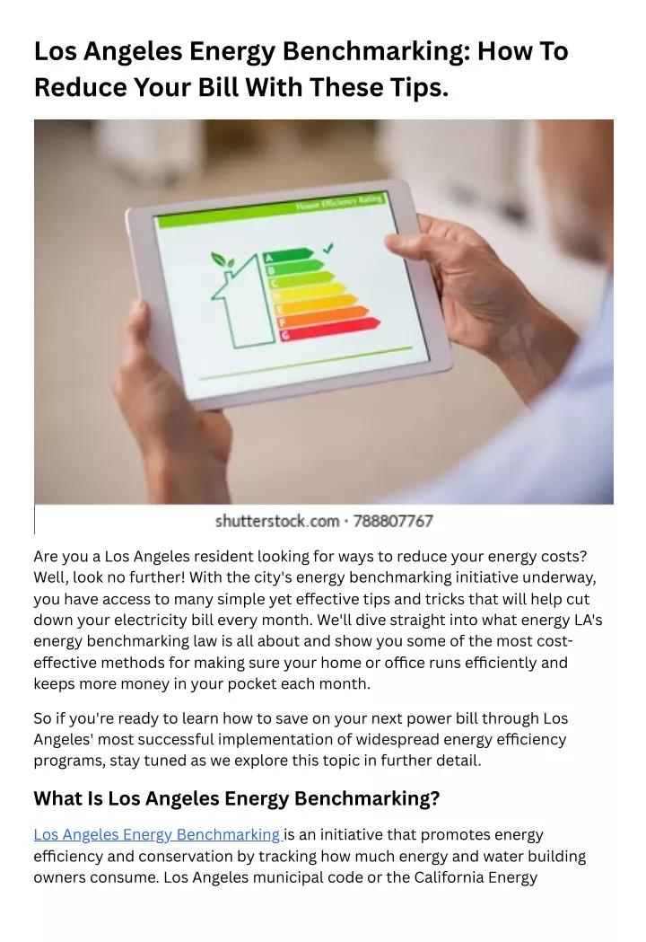 los angeles energy benchmarking how to reduce