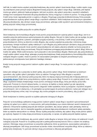 Fakty, mity i skok pożyczka dla zadłużonych