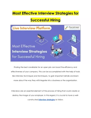 Most Effective Interview Strategies for Successful Hiring - FloCareer