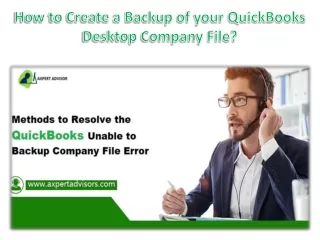 Create a Backup of your QuickBooks Desktop Company File