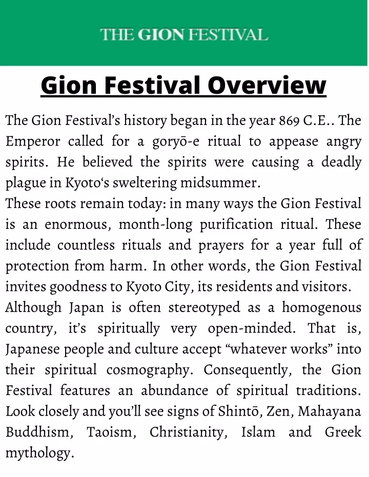 gion festival overview