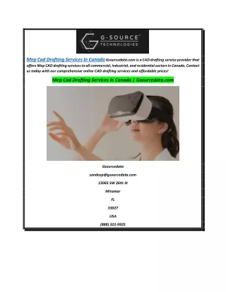 Mep Cad Drafting Services in Canada | Gsourcedata.com