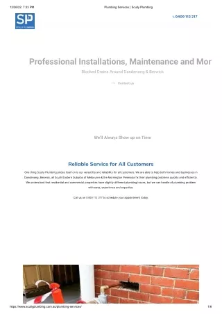 Plumbing Services | Scully Plumbing