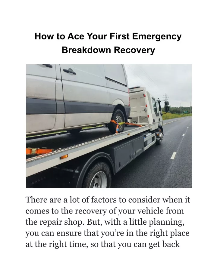 how to ace your first emergency breakdown recovery