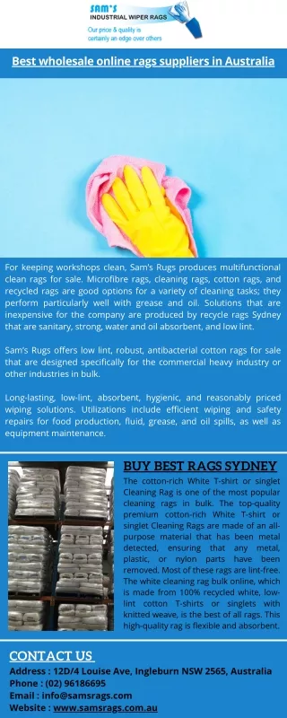 Best clean rags for sale in Sydney