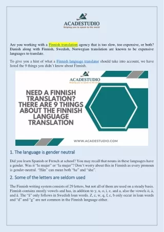 are you working with a finnish translation agency