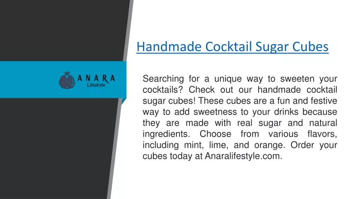 handmade cocktail sugar cubes