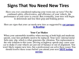 signs that you need new tires