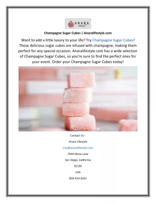 champagne sugar cubes anaralifestyle com