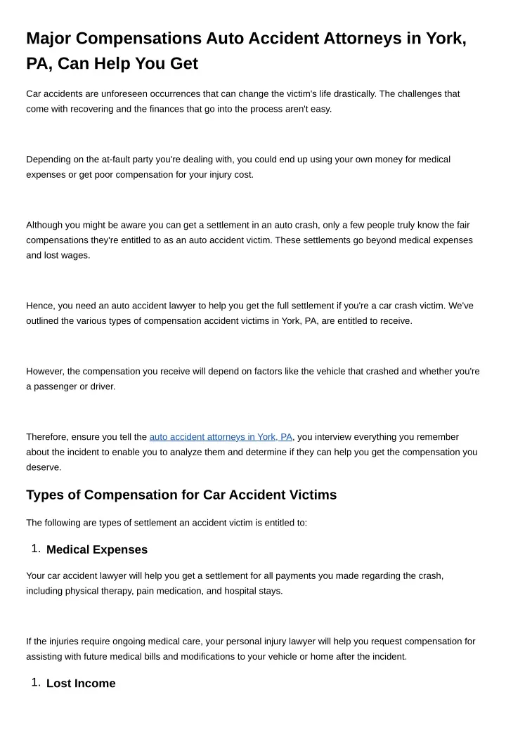 major compensations auto accident attorneys