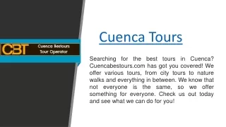 Cuenca Tours  Cuencabestours.com