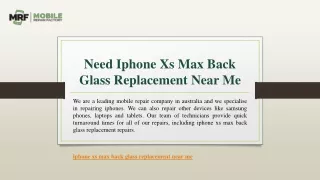 need iphone xs max back glass replacement near me