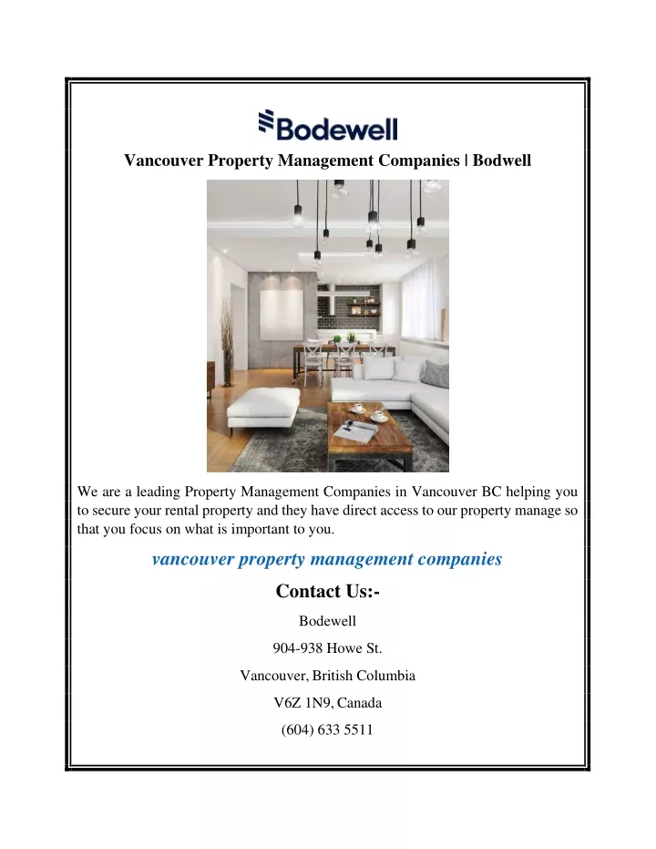 vancouver property management companies bodwell