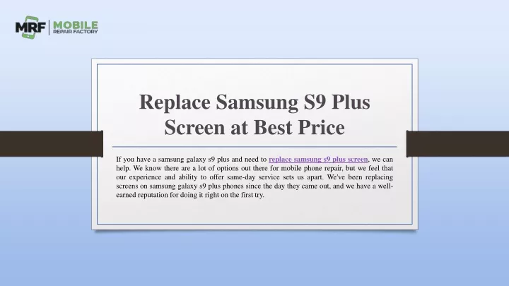 replace samsung s9 plus screen at best price