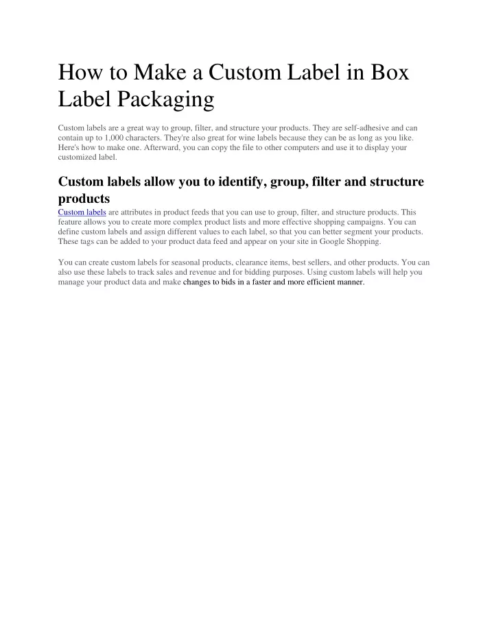 how to make a custom label in box label packaging