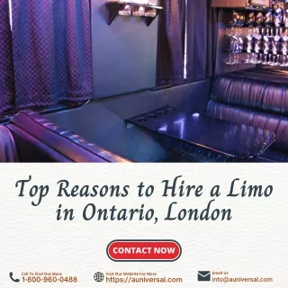 Top Reasons To Hire A Limo in Ontario, London