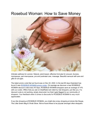 Rosebud Woman_ How to Save Money