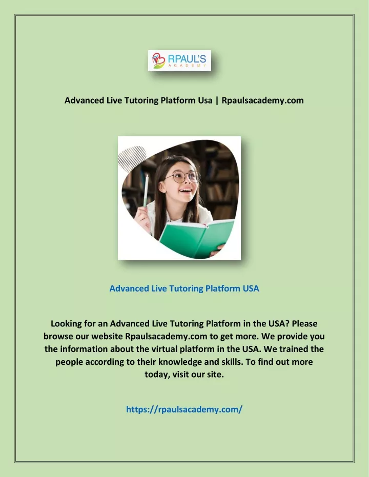 advanced live tutoring platform usa rpaulsacademy