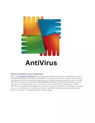 what is the installation process of bitdefender