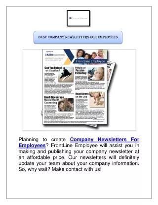 Company Newsletters For Employees