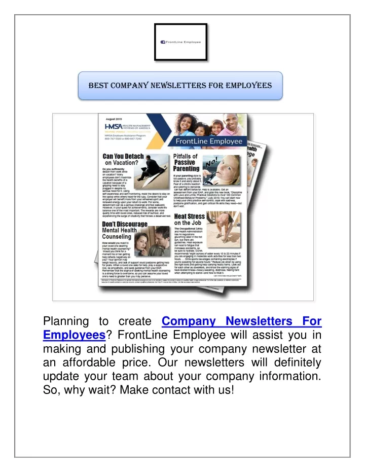 best company newsletters for employees